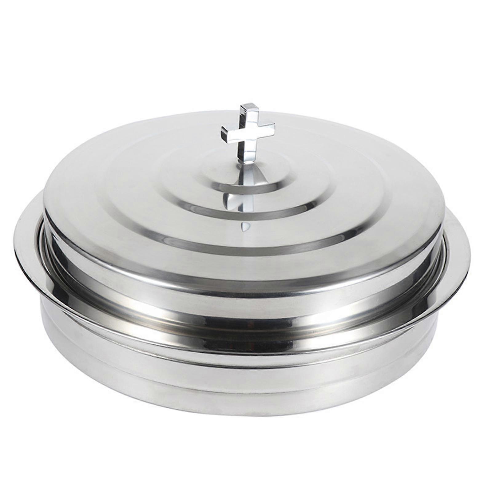 304 Stainless Steel Communion Bread Tray for Church Use 39 Hole Design With Smooth Front and Lid