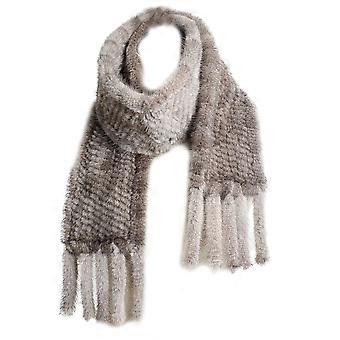 Women Mink Furred Scarf Stylish Tassels Neck Wrap Lady Thicken Winter Neck Warmer Fleecy Furry Thicken Scarf  Burgundy