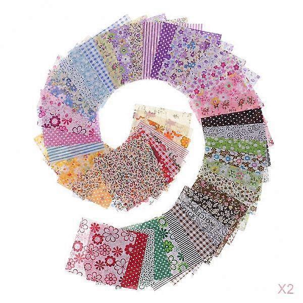 100pcs Floral Printed Fabric Bundle DIY Patchwork x10cm
