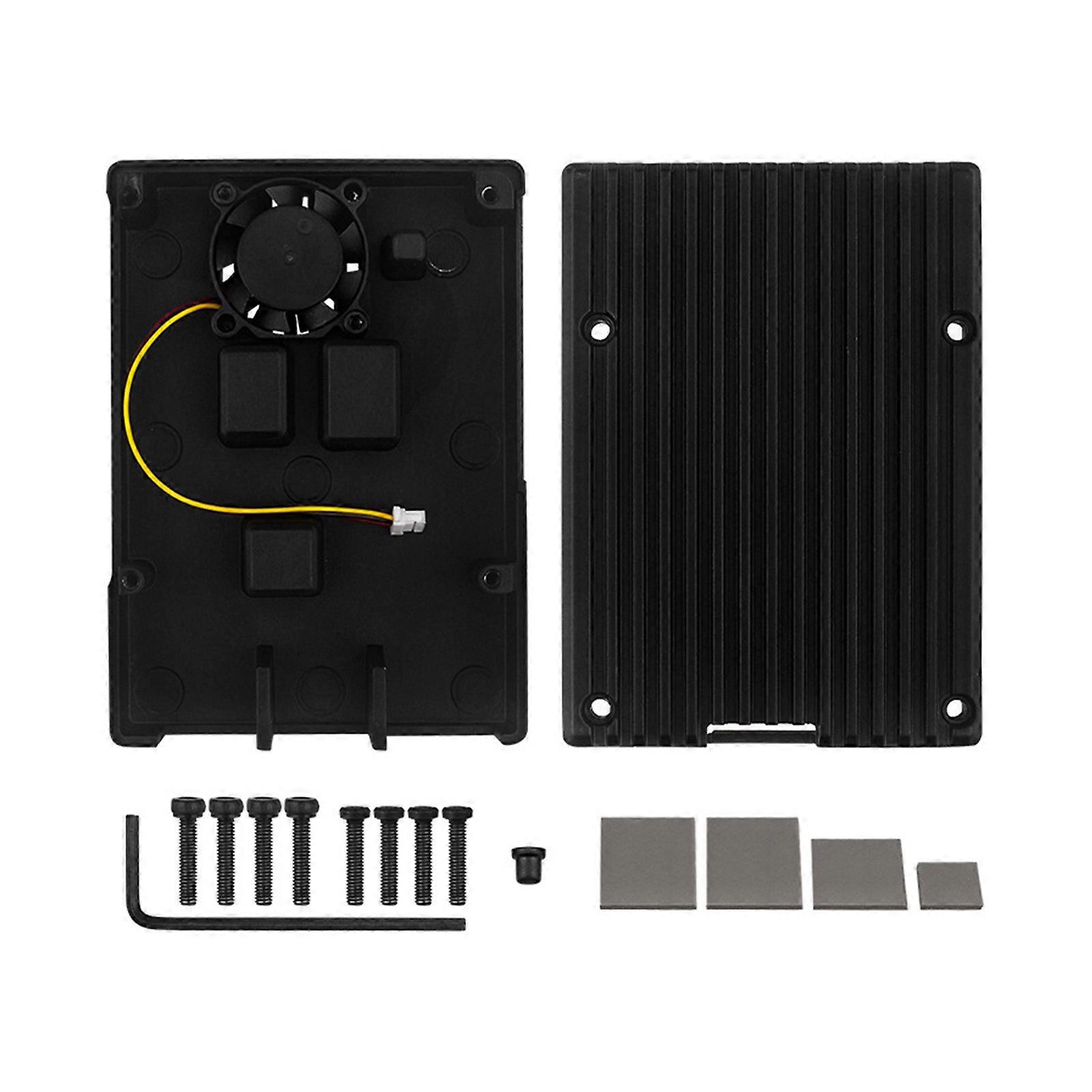 Aluminum Case with Cooling Fan Enclosure for Pi 5 Board Cooling Cover Protector
