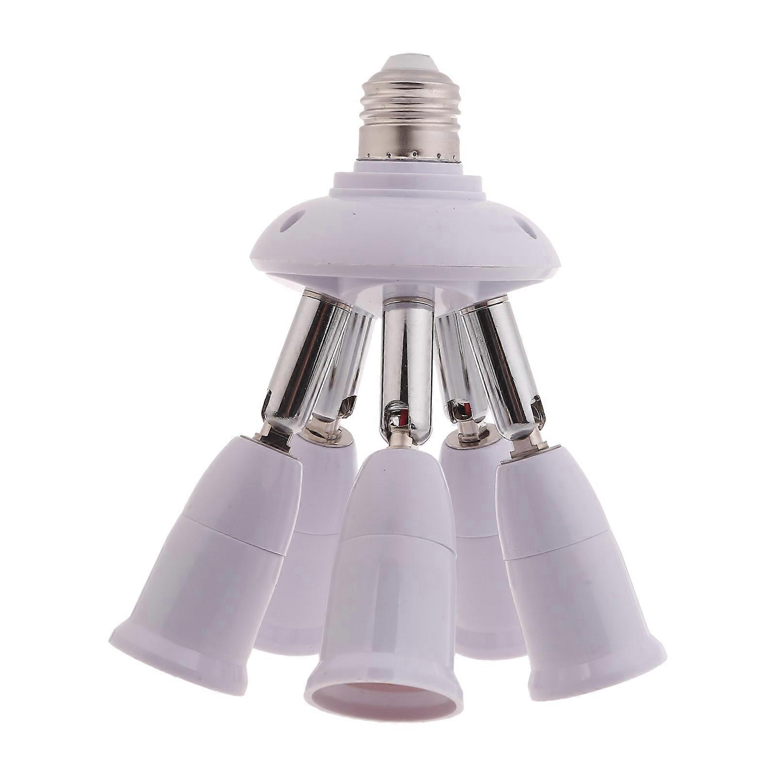 Convenient 2/3/4/5 in 1 E27 to E27 Base Extender Light Lamp Bulb Socket Adapter Adjustable Multiple Head Lamp Holder