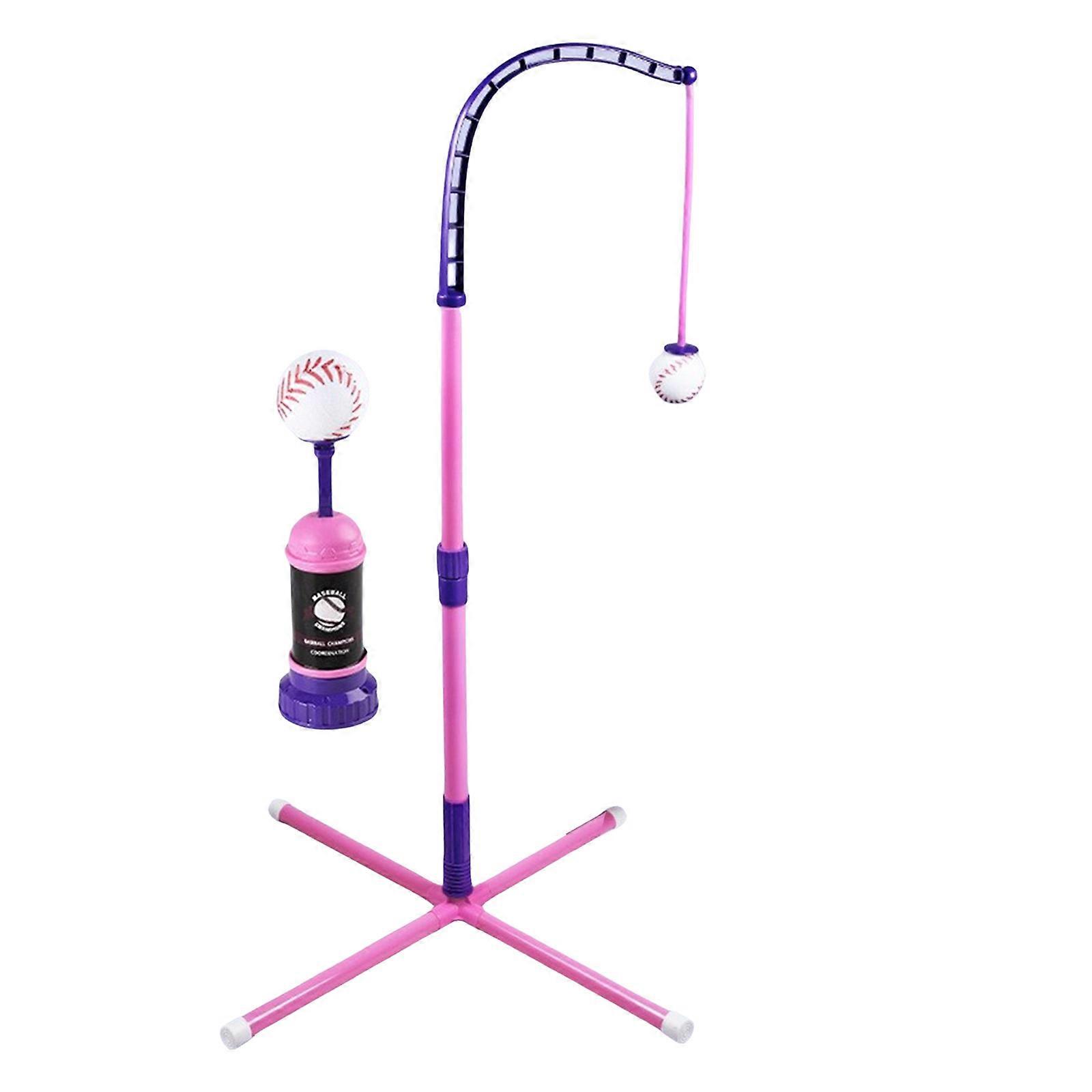 3 Yaş ve Üzeri İçin Beyzbol Atış Oyuncağı Beyzbol Sopası Aksesuarları Dahil Çocuklar için Etkileşimli Beyzbol Oyun Seti Pembe