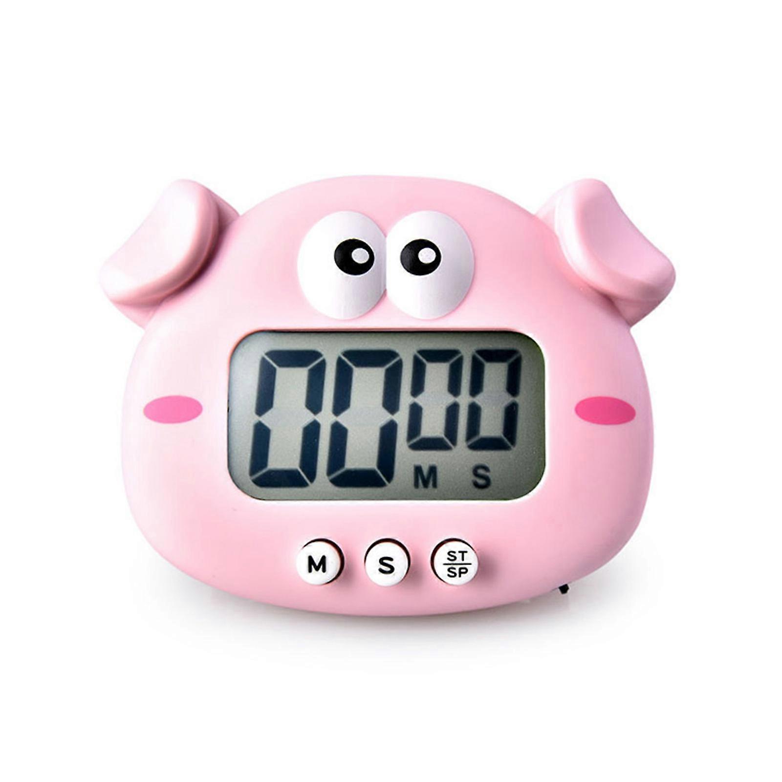Cute Cartoon Chicken Pig Electronic LCD Digital Countdown Kitchen Timer Cooking Baking Helper Reminder Tool