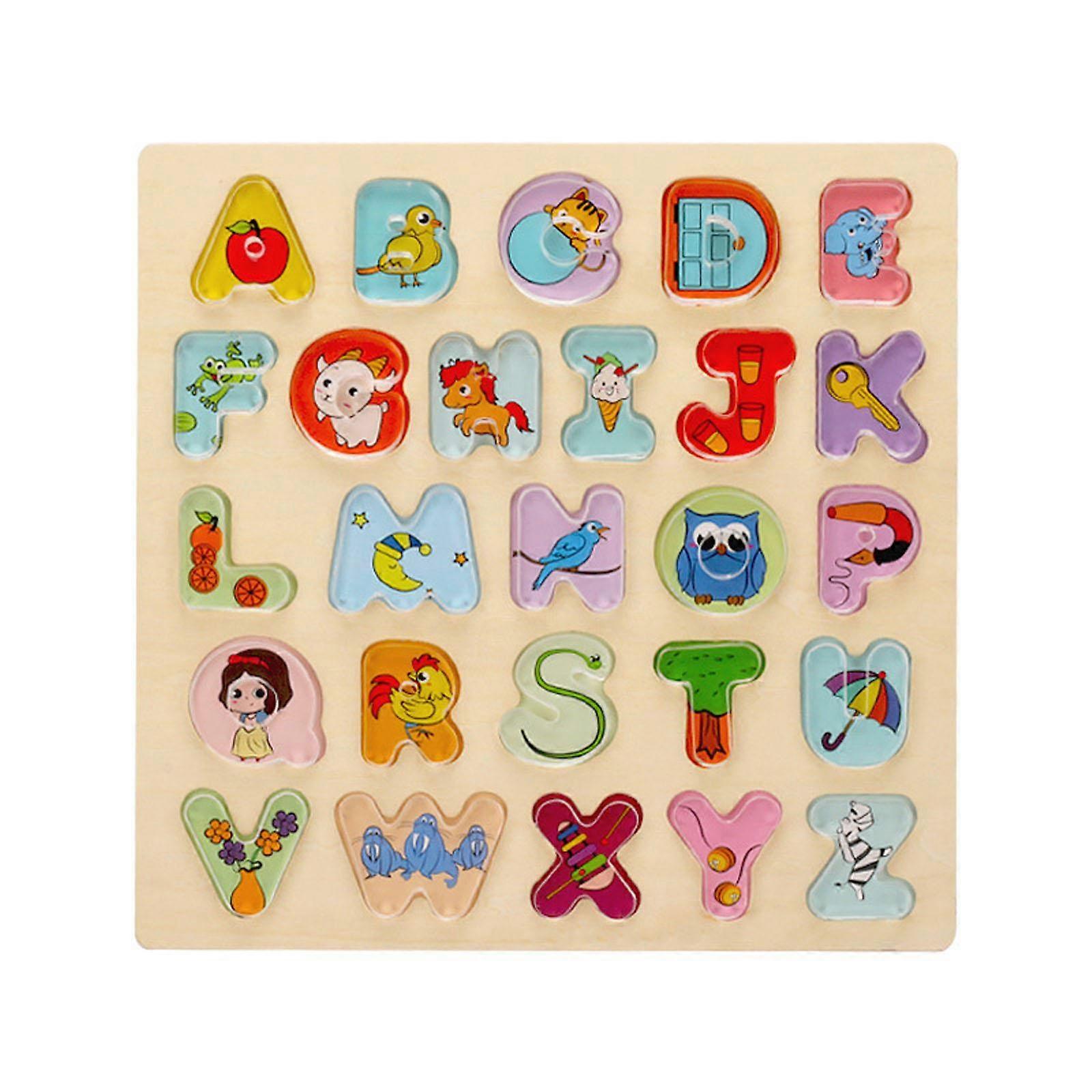 Educational Puzzle Toy Alphabet Learning Toy Wooden Board Puzzle Learning Teaching Props Parent-Kids Interactive Toy
