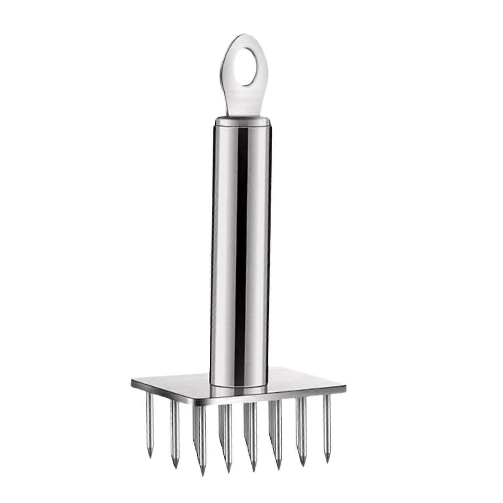 304 Stainless Steel Practical Meat Skewers with Ergonomic 28-Sided Square Handle for Grilling and Cooking