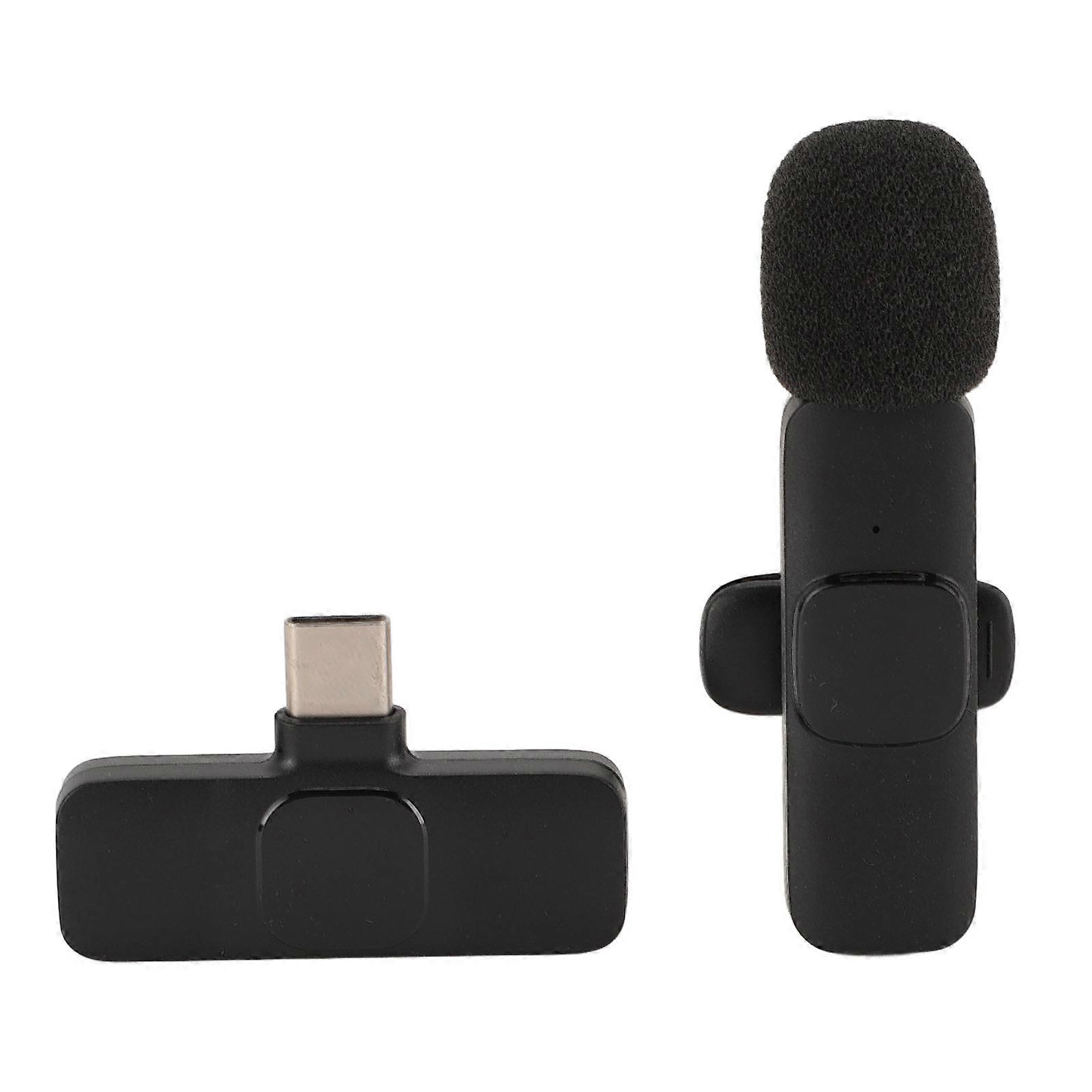 Wireless Lavalier Microphone Type C Miniature Lapel Microphone Clip On Mic for Live Streaming Recording Video Vlog 