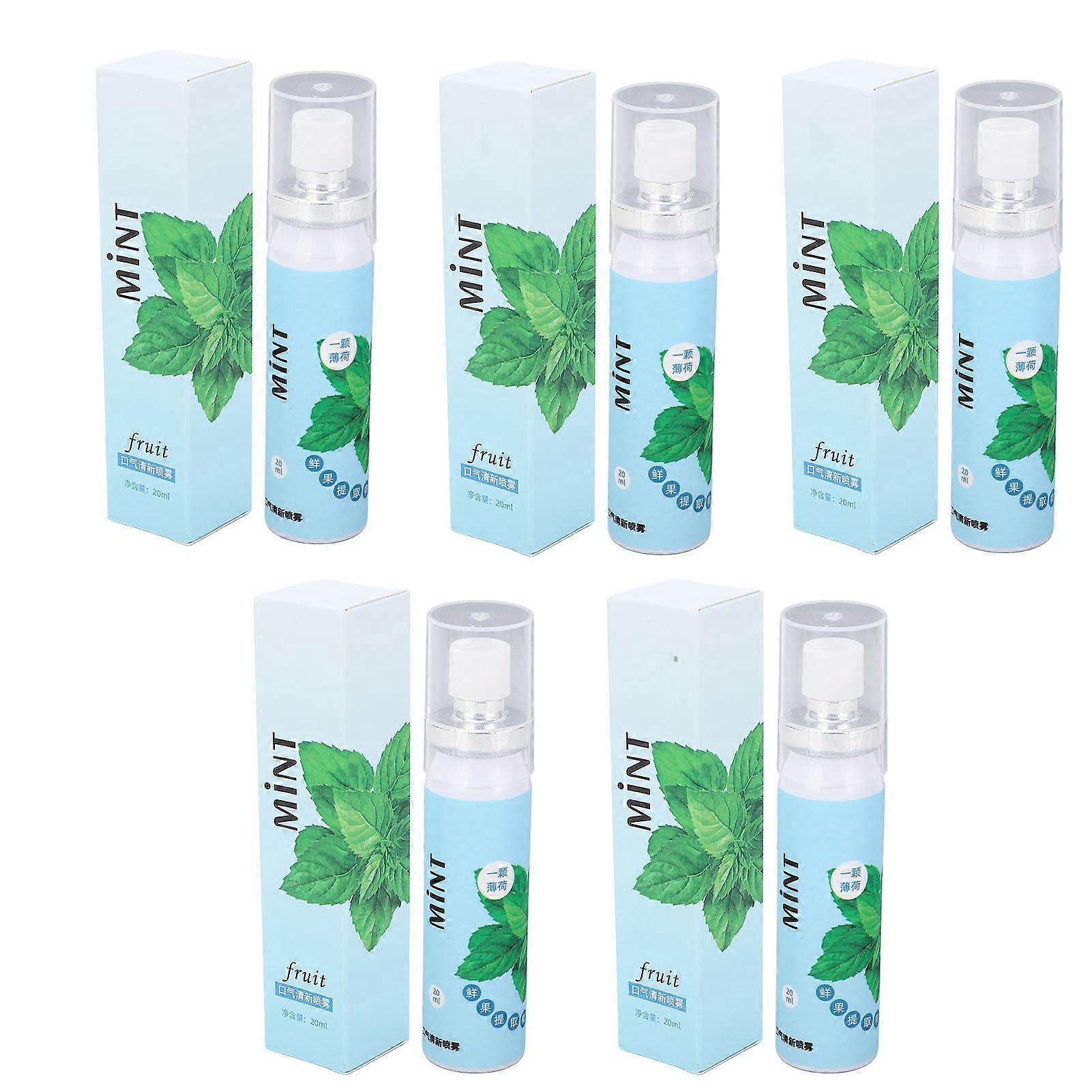 5 Pcs 20ml Oral Spray Quick Refreshing Lasting Effect Safe Healthy Portable Bad Breath Removal Mouth Spray