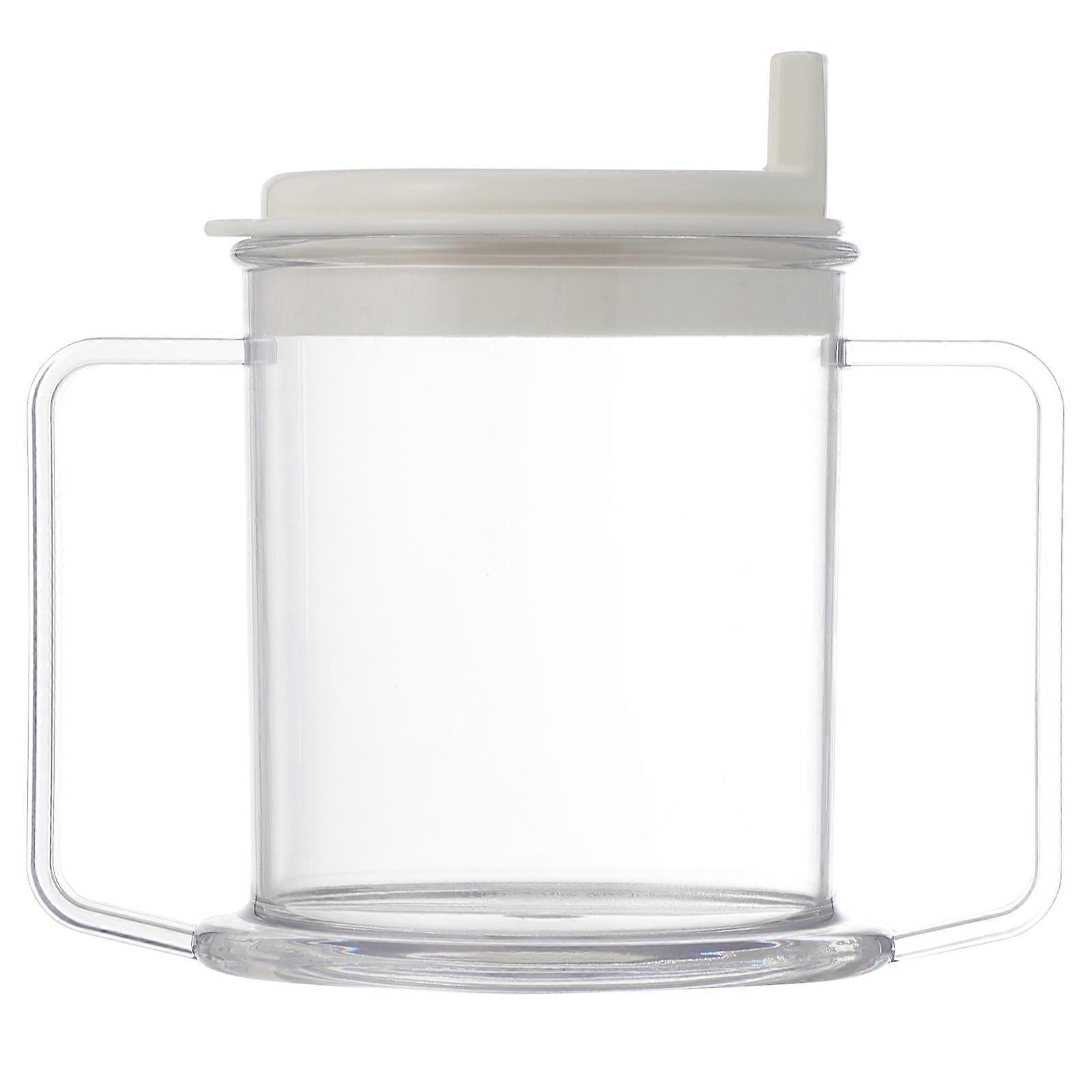 Plastic Double Handle Cup for Serving 1 Piece Durable Transparent Drink Cup
