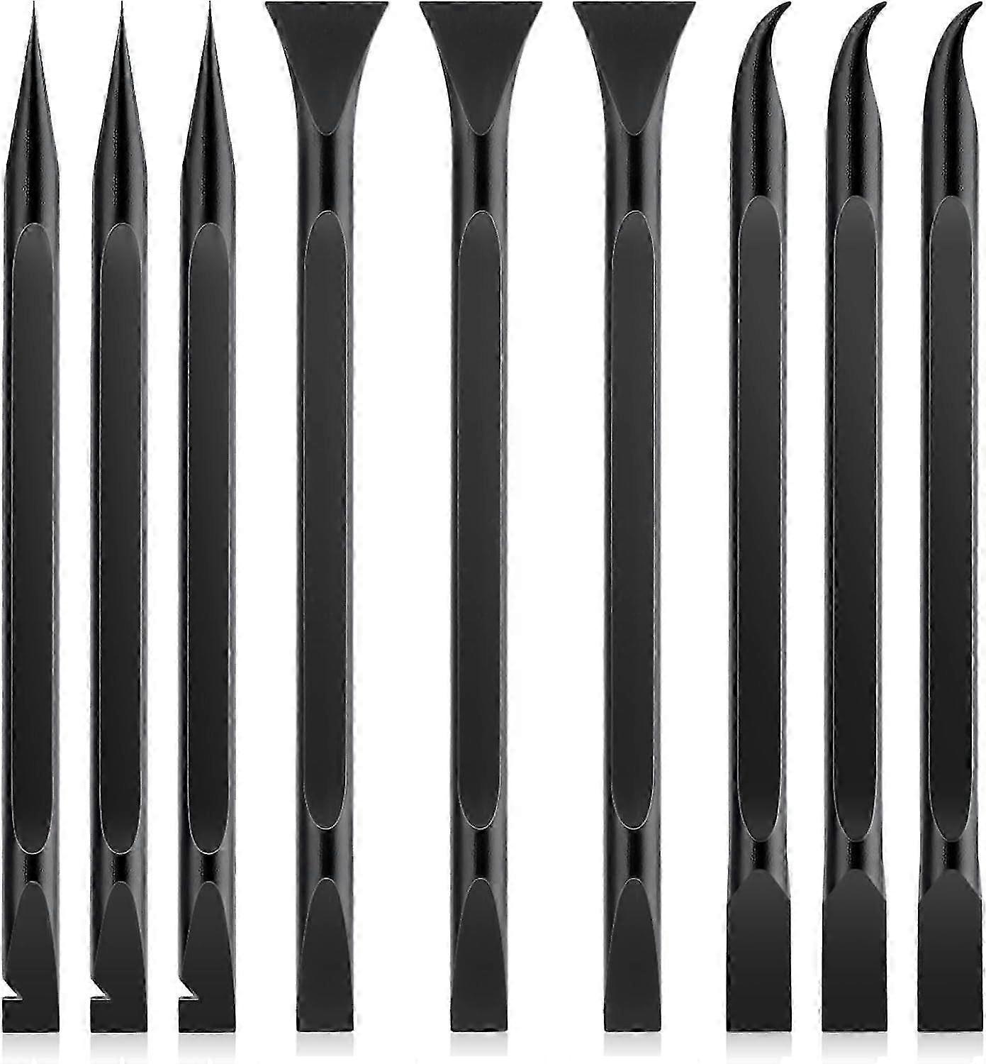 9Pcs Non-Scratch Plastic Scraper Tool, Versatile Cleaning Scraper for Tight Spaces, Suitable for Kitchen Labels and Oil Removal in Black