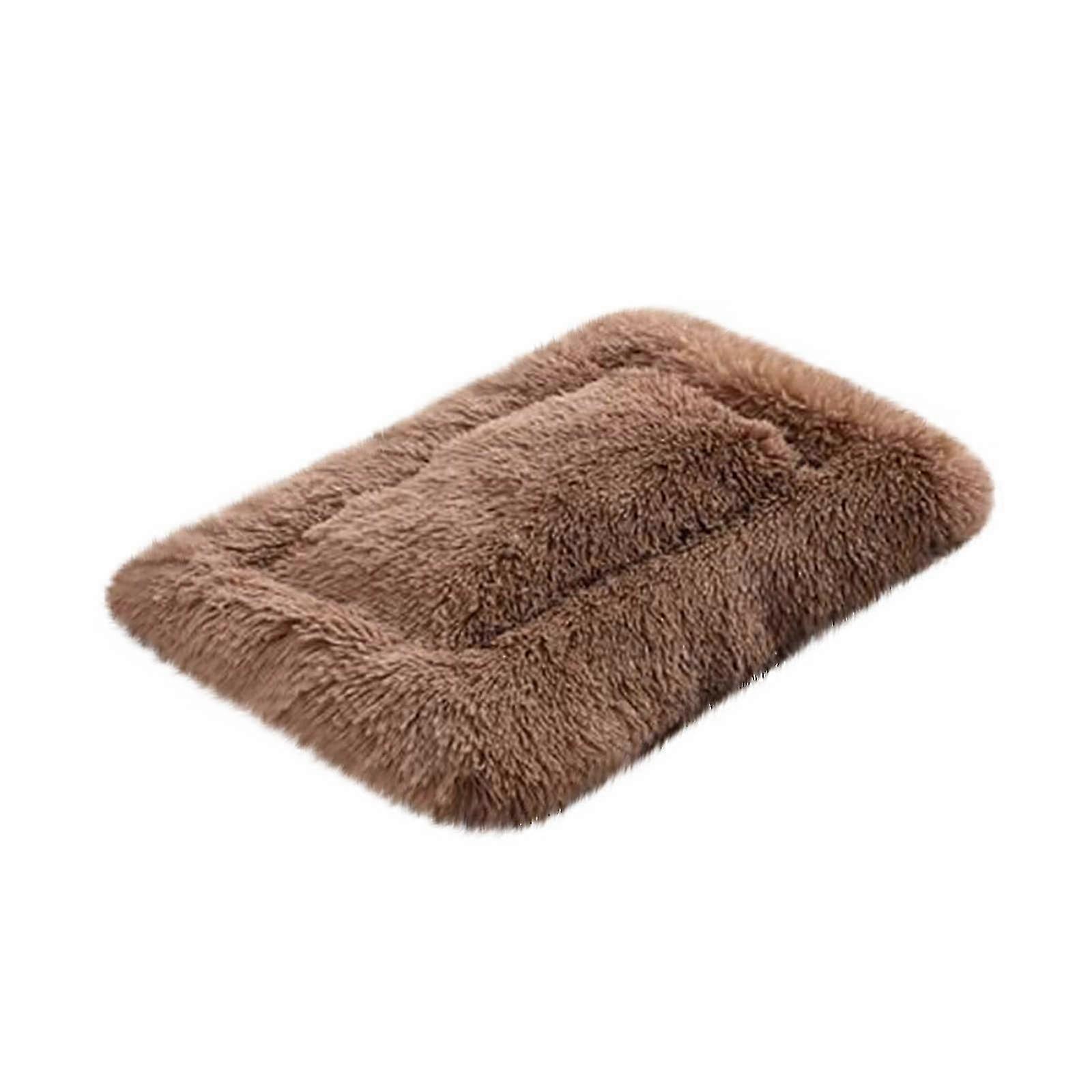 Washable Dog Bed Mat for Small Pets - Soft Winter Blanket - Brown