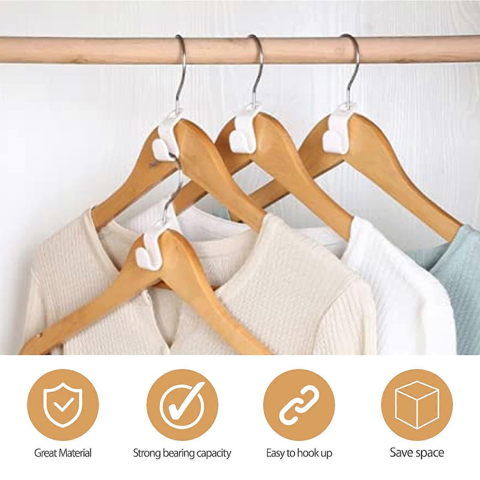 40 Pcs Clothes Hanger Connector Hooks Space Saving Hangers Clip Drop Connecting Grip for Coat Hangers Mini Cascading