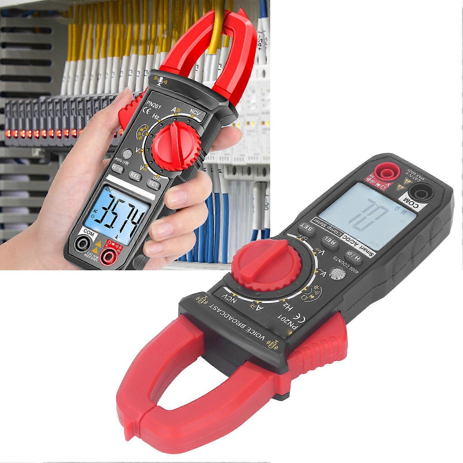 Clamp Meter Intelligent Voice Broadcasting Auto Ranging AC DC Current Voltage Tester with Backlit 