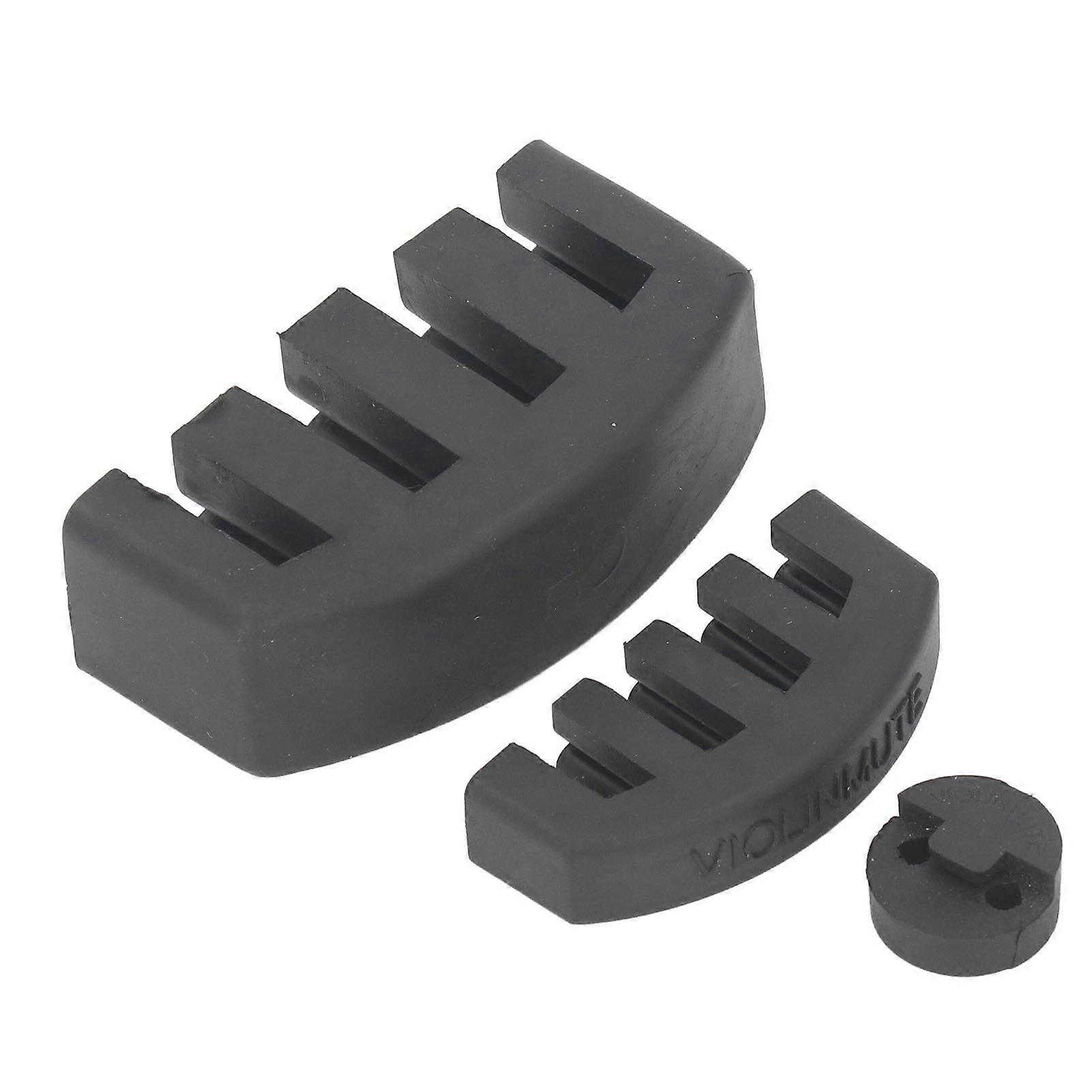 3Pcs Violin Cello Mute Set Claw Round Style Rubber Practice Silencer Soft Aging Resistant
