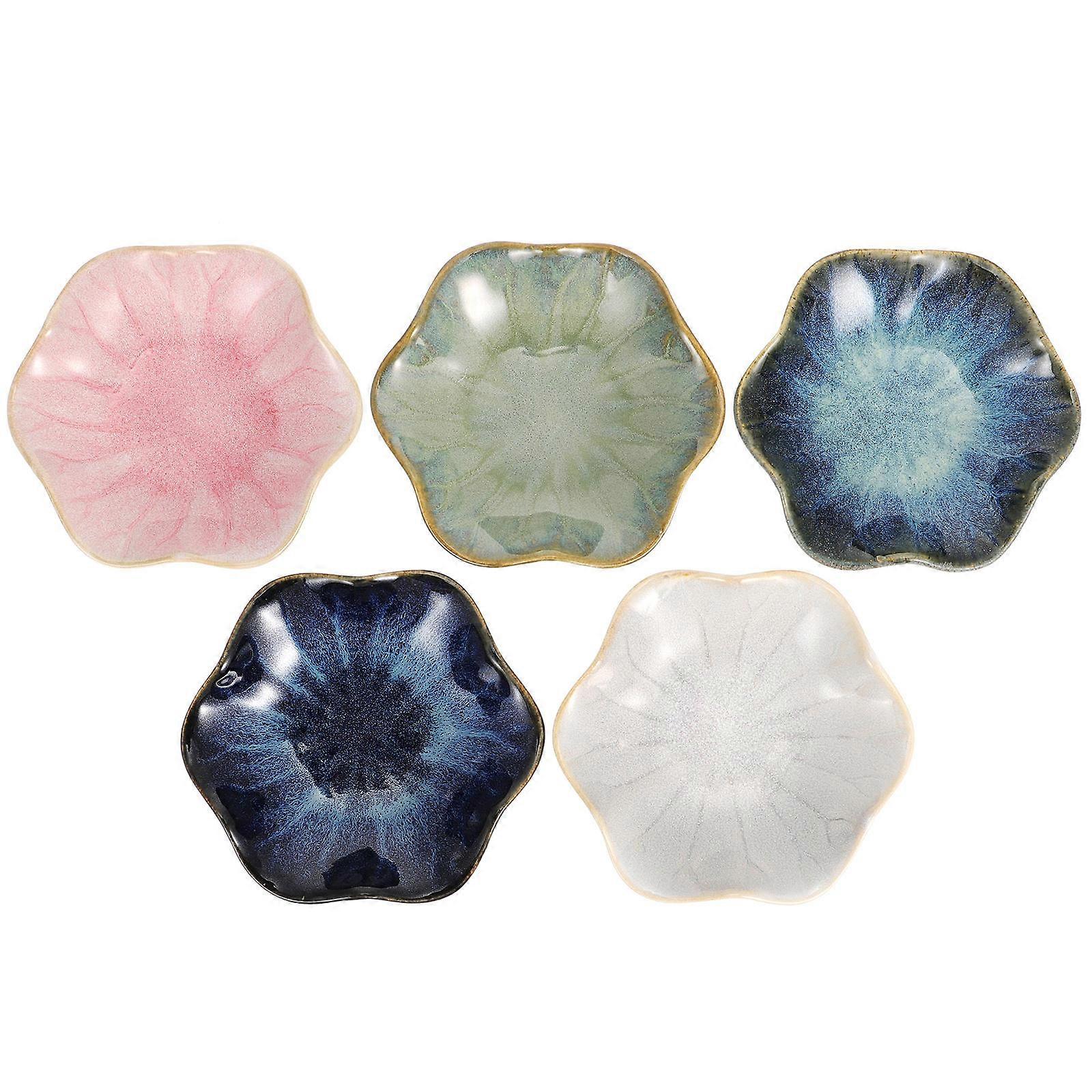 Ceramic Dipping Dishes Elegant Design For Restaurants 5Pcs Assorted Color