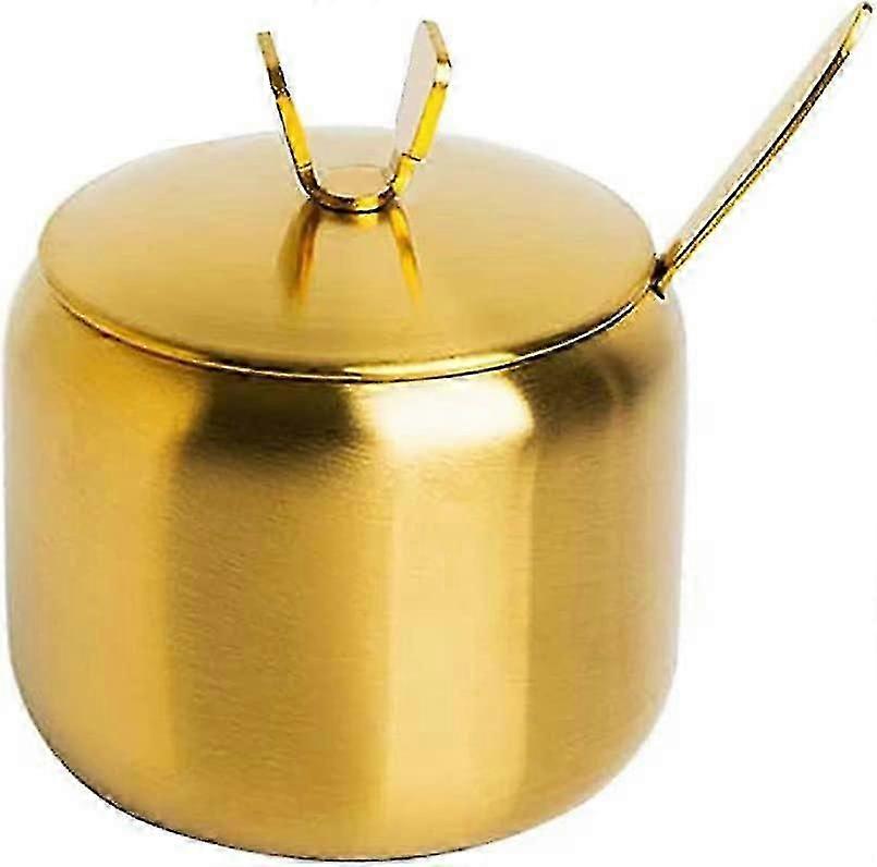 ステンレススチールシュガーボウルスパイスジャー収納調味料ポット蓋スプーン付き