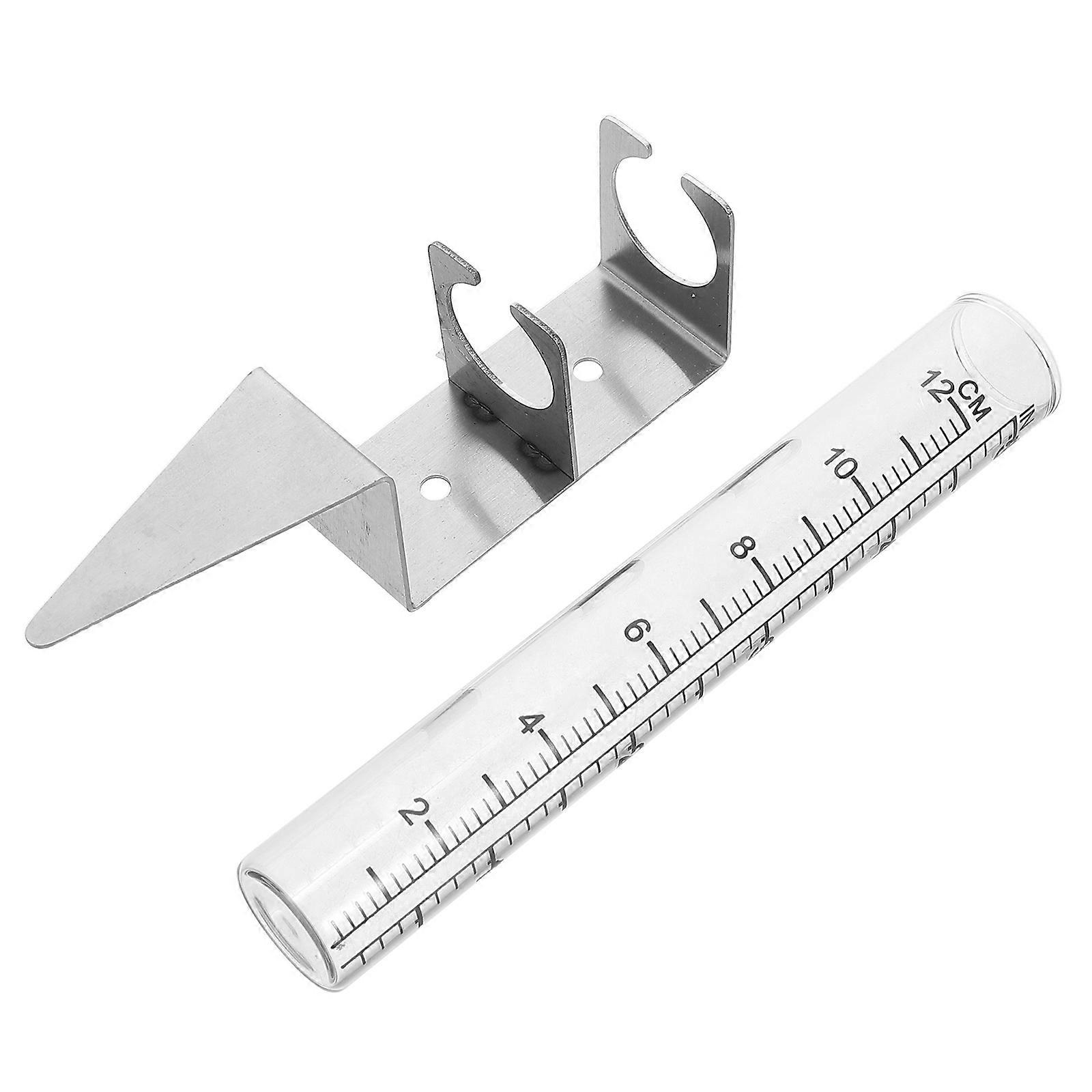 Rain Gauge And Holder Measuring Tool For Garden Accurate Rainfall Measurement Stainless Steel Support Column Shape 1Set