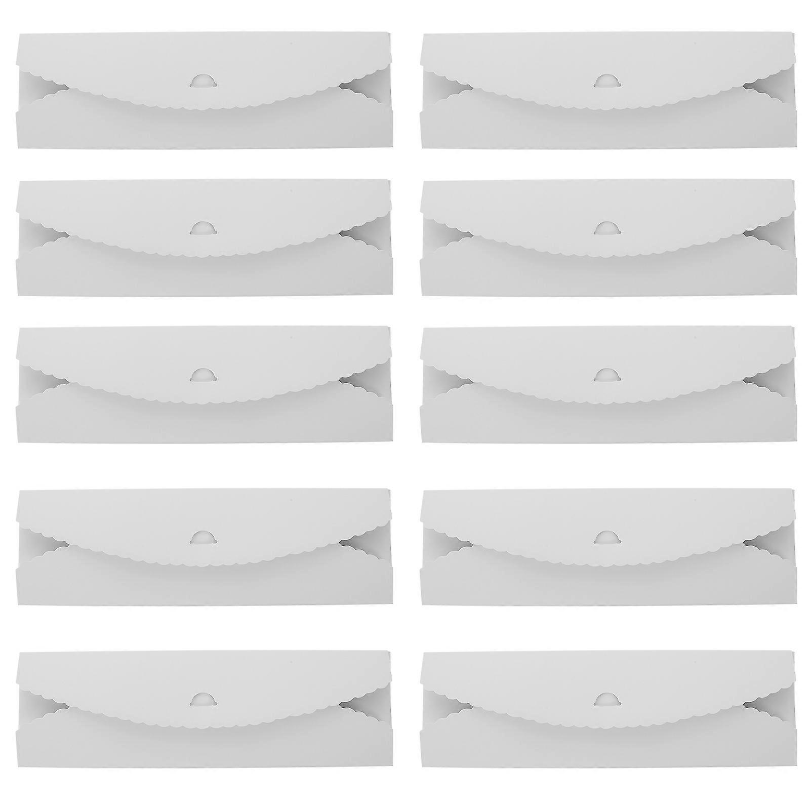 علب كعكة الحلوى الصغيرة علب المعكرونة الحالية متجر حلوى منزلي أبيض 23x7x4 سم تغليف المواد الغذائية 20 قطعة