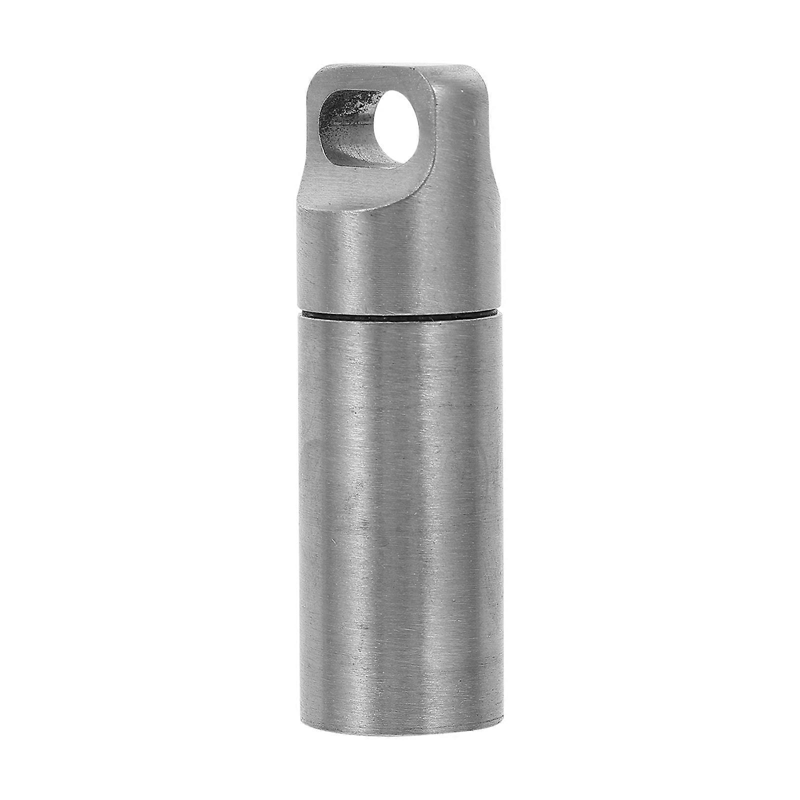 Stainless Steel Pill Case Small Pill Organizer Space-saving Camping Outdoor Occasions Silver 3.9X1.1X1.1CM 1Set
