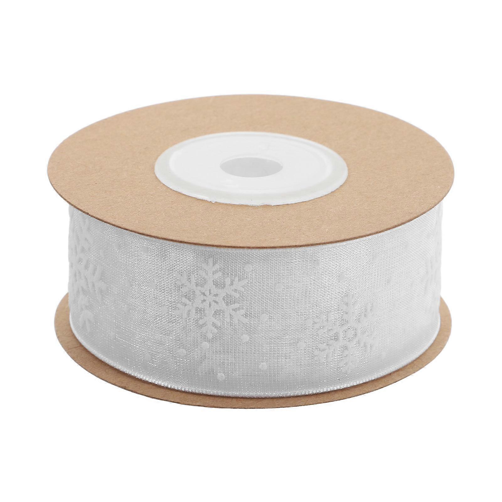 Transparent Snowflake Ribbon Wide Roll for Gift Wrapping, Party Crafts, and Festive Holiday Decorations – Elegant Winter Ribbon for Birthdays,