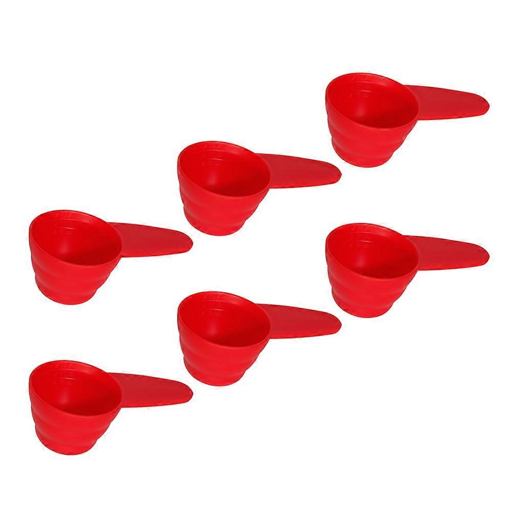 Milk Scooper with Flat Base for Kitchen Baking Utensils Red 6Pcs