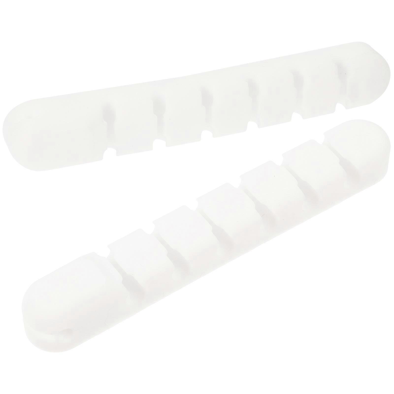 Cord Keeper Desktop Cable Clip Holder for Organizing 2Pcs White Silicone Clips
