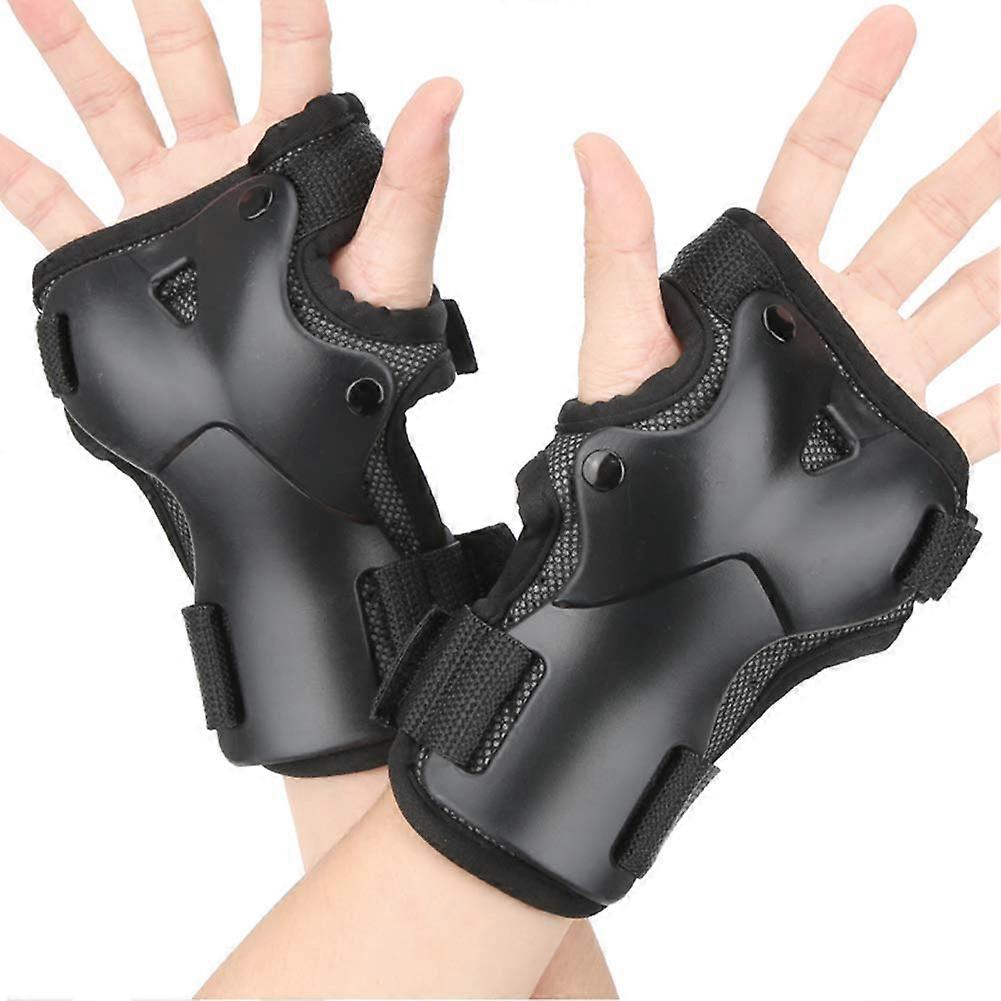 Breathable Nylon Plastic Sports Protective Gear Set for Roller Skating Skiing Snowboarding - 2 Pack Black Size S