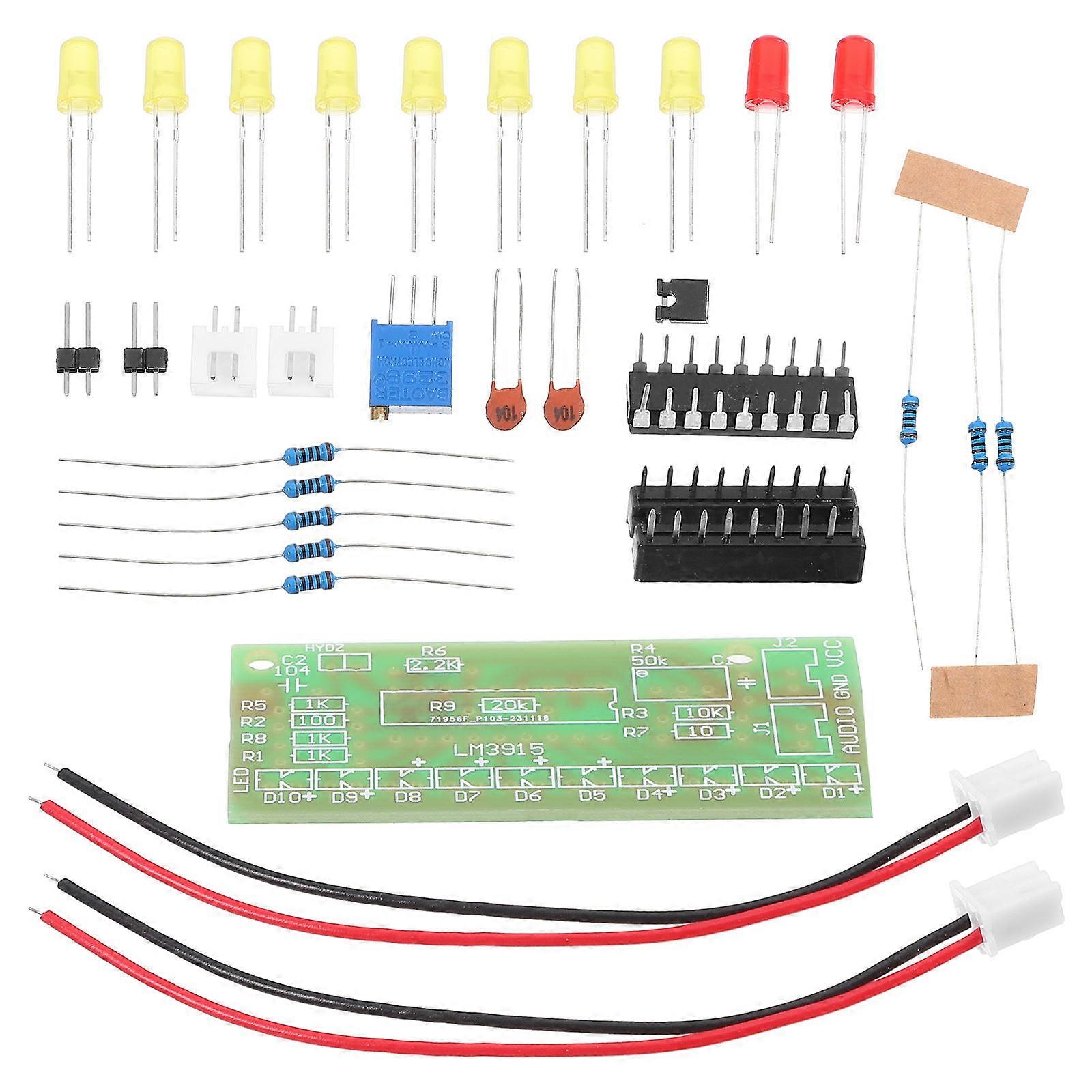 Electronic Kits Soldering Practice Kit Intermediate Users Home Use 6.20X2.60X0.10cm Acrylic Audio Level Indication 1 Set