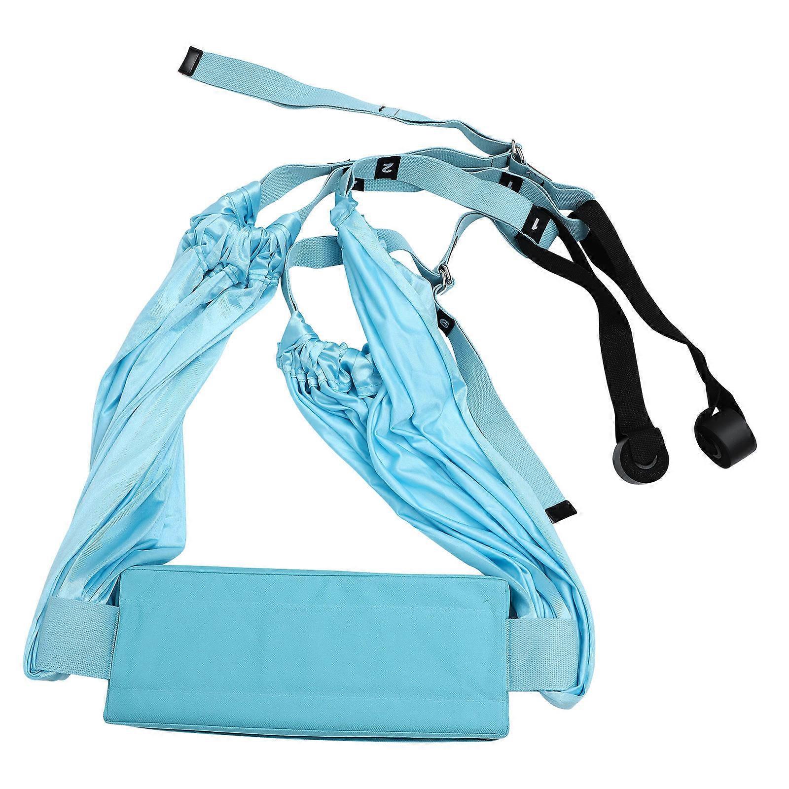 Yoga Stretch Strap Multifunctional Lower Waist Trainer Gym Blue 40X16X9cm Flexibility Improvement 1Pc