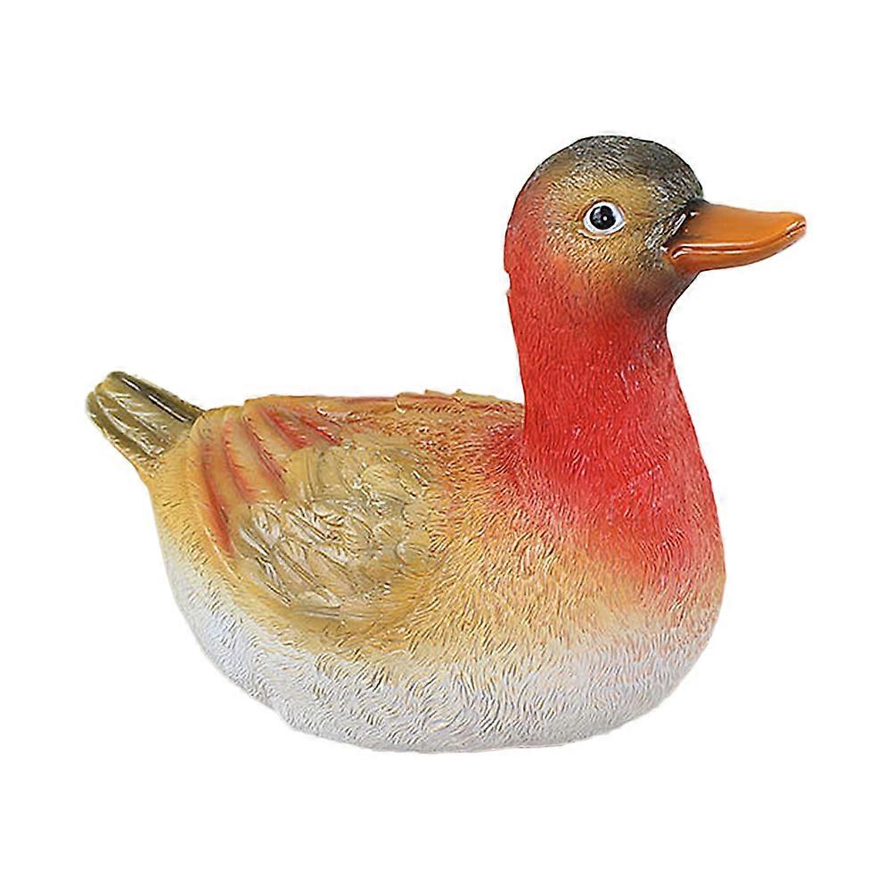 Cute Money Saving Bank Resin Duck Shape Festive Occasions Ornament Desktop Accessory Red 1Set