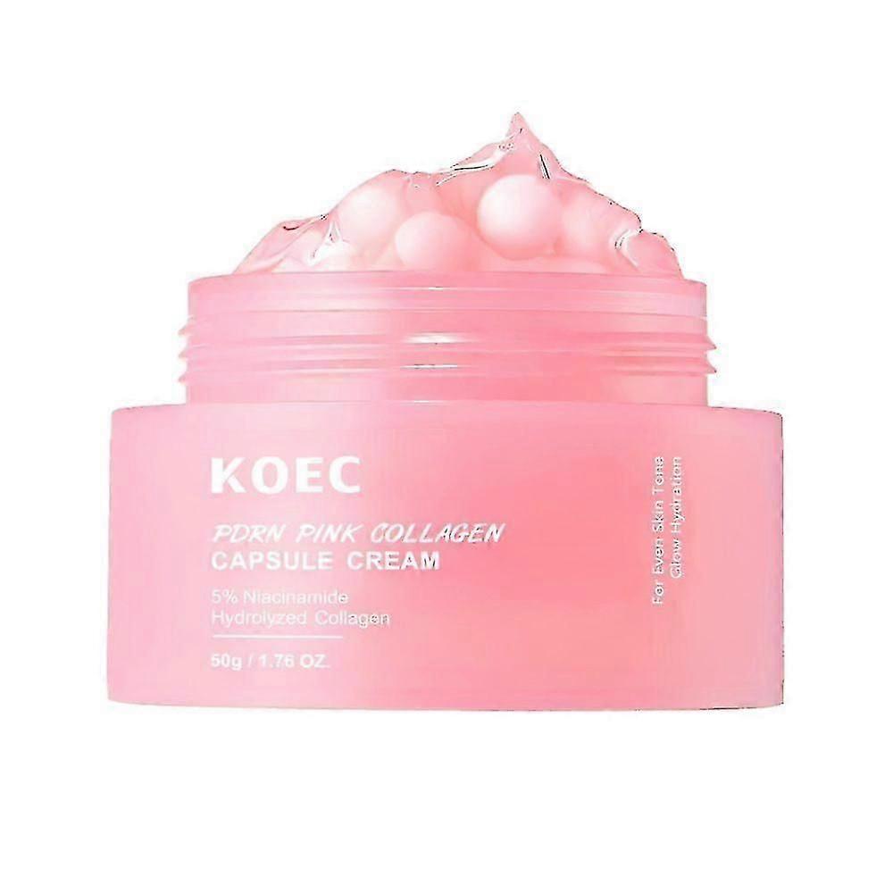 PDRN كريم كبسولة الكولاجين الوردي, مرطب للوجه | كريم مرطب خفيف الوزن | نياسيناميد لتفاوت لون البشرة ، ومضاد للتجاعيد ، وشد ، وهيدرات