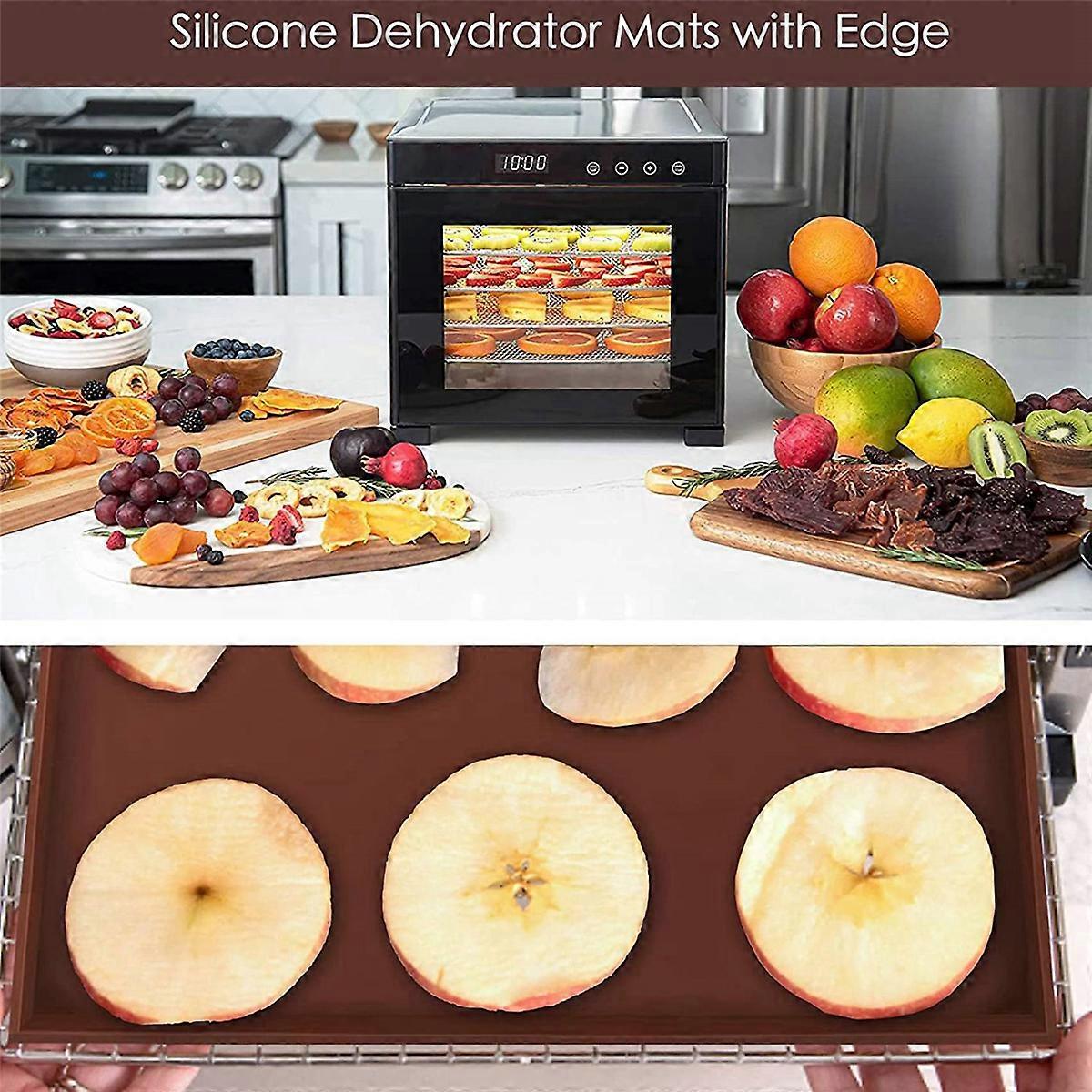 6 Pack Silicone Dehydrator Sheets for Meat Vegetables Food Dryer Mat
