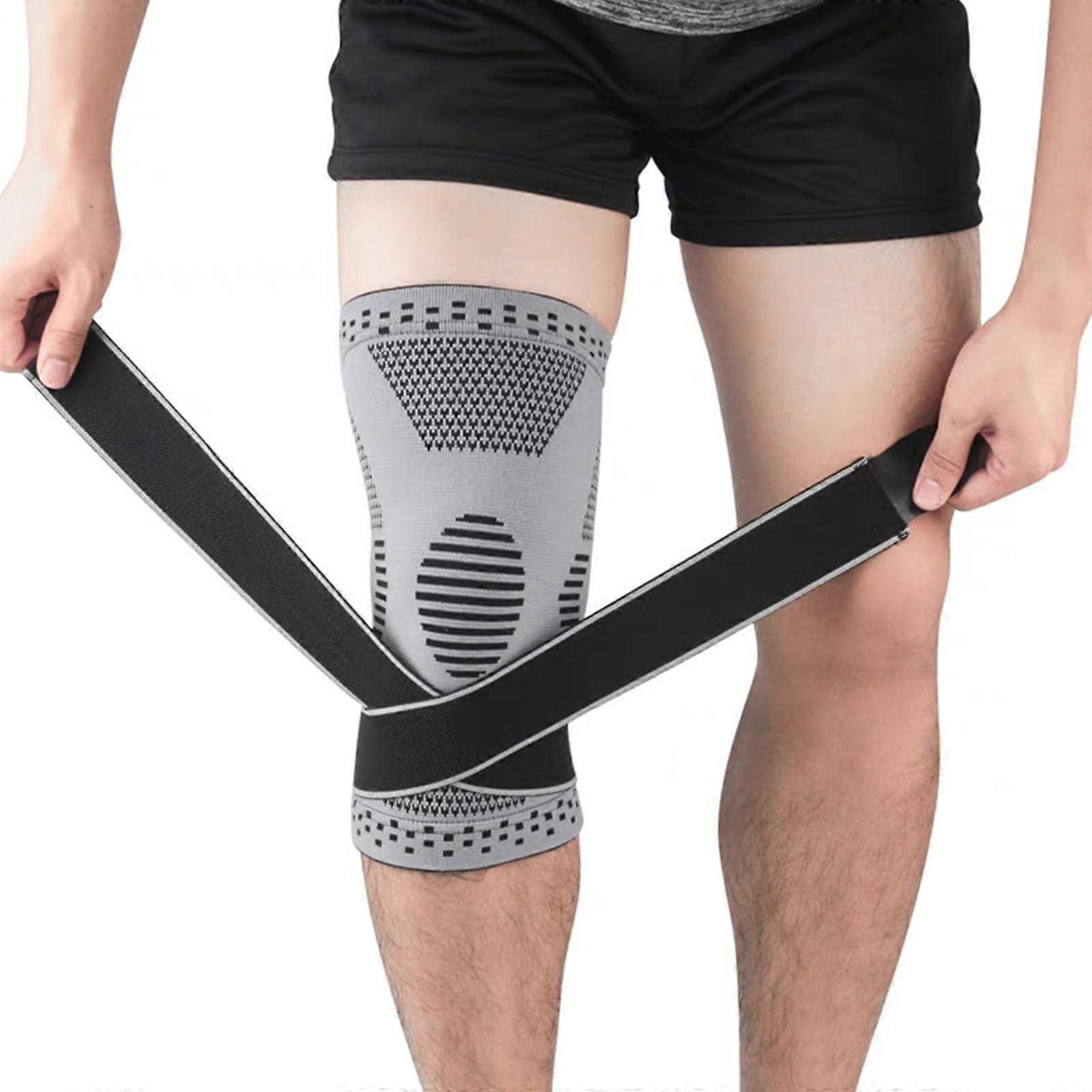 Knee Cap Compression Sleeve for Men and Women with Adjustable Straps, Knee Support for Pain Relief and Running