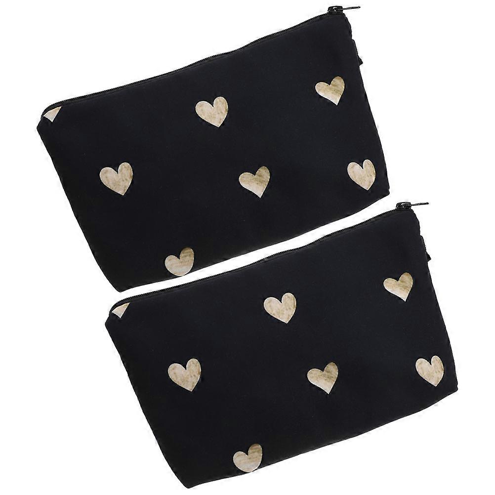 Makeuptaske med 2 stk., hjerteformet, moderne design