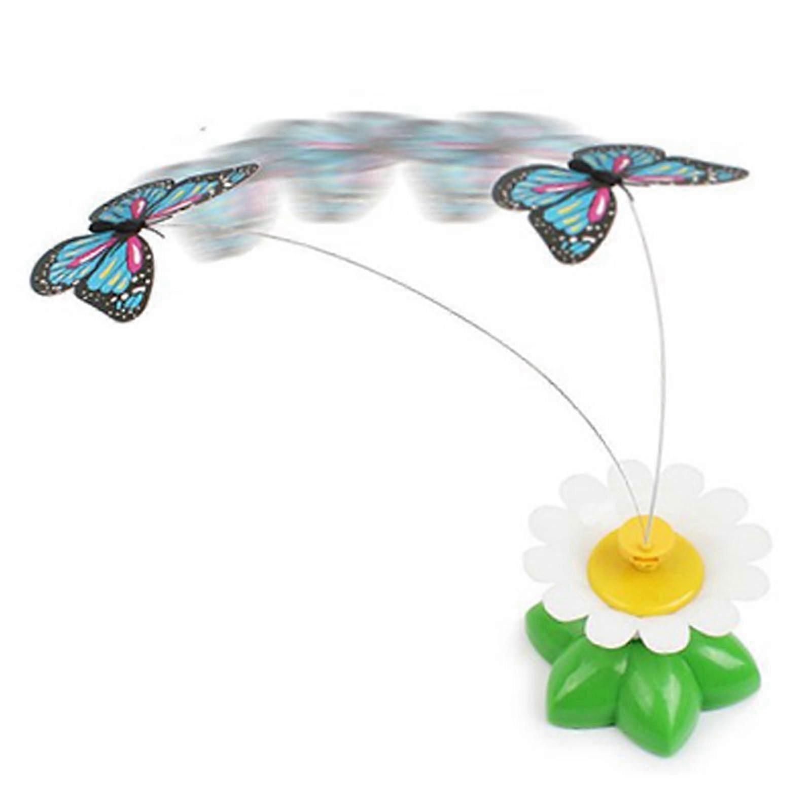 Interactive 360 Degree Rotating Butterfly Flower Shape Teaser Toy for Cats and Kittens