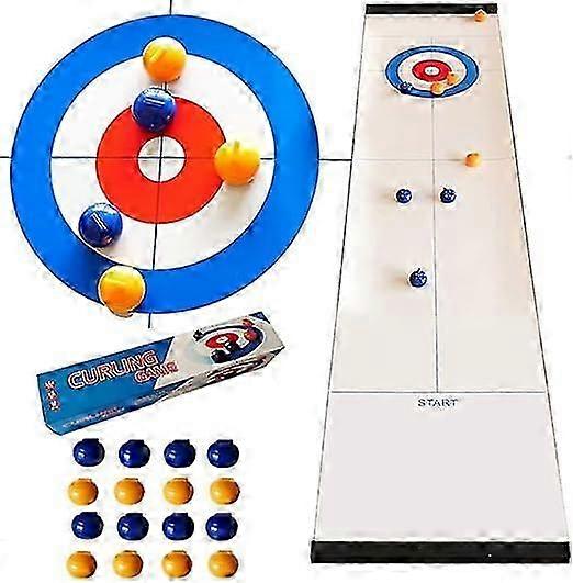 Mini Table Curling Balls, Table Top Curling Game for Family Fun, Indoor Curling Game for All Ages