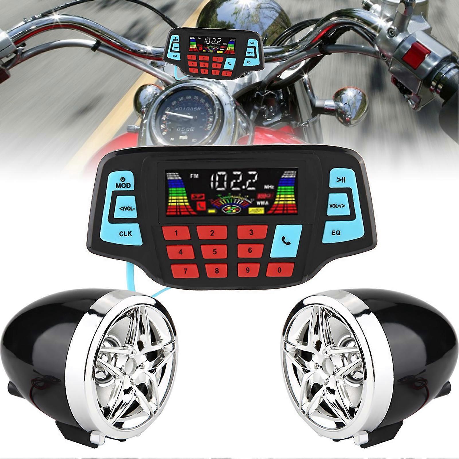 Waterproof Motorcycle BT MP3 Player o Stereo Speaker System USB Memory Card Carrier