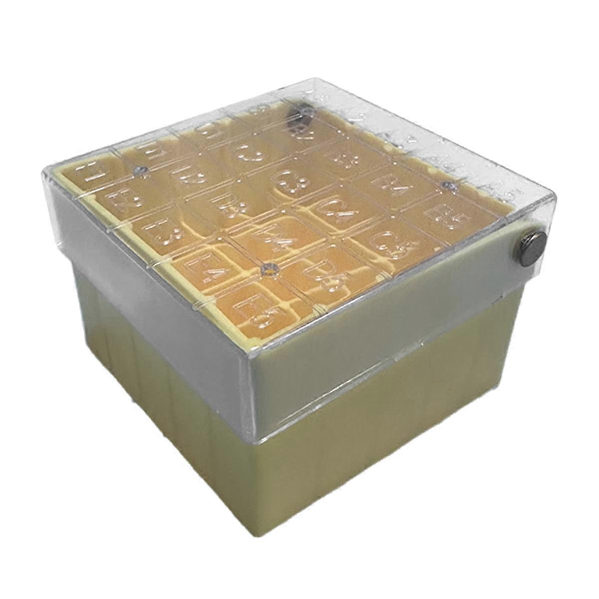 Tube Box Frozen Storage Tube Box Sample Frozen Box Flip Tube Box 25 Cell 1.5-2.0ml 1 Piece Yellow
