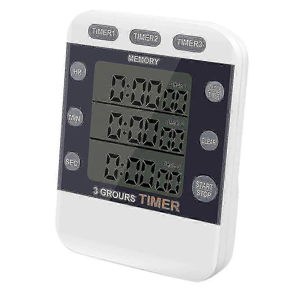 Digital Timer 100 Hour Triple Countdown/Up Cooking Timer