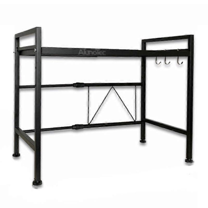 Qna Width & Height Microwave Shelf Black Racks & Holders