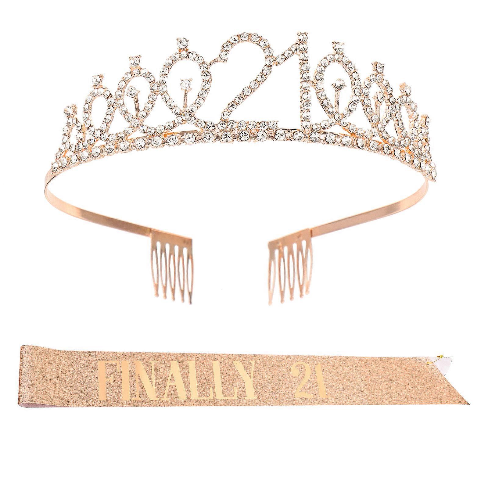 1 Set Birthday Sash Crown Set Ultra Birthday Sash Delicate Birthday Crown