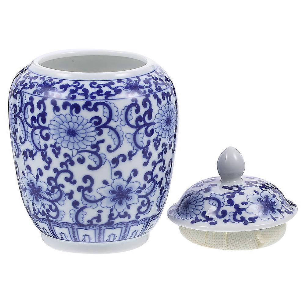 Here's a polished and professional product description based on your input:
 
**Chinese Style Ceramic Tea Storage Jar – Airtight Dried Food