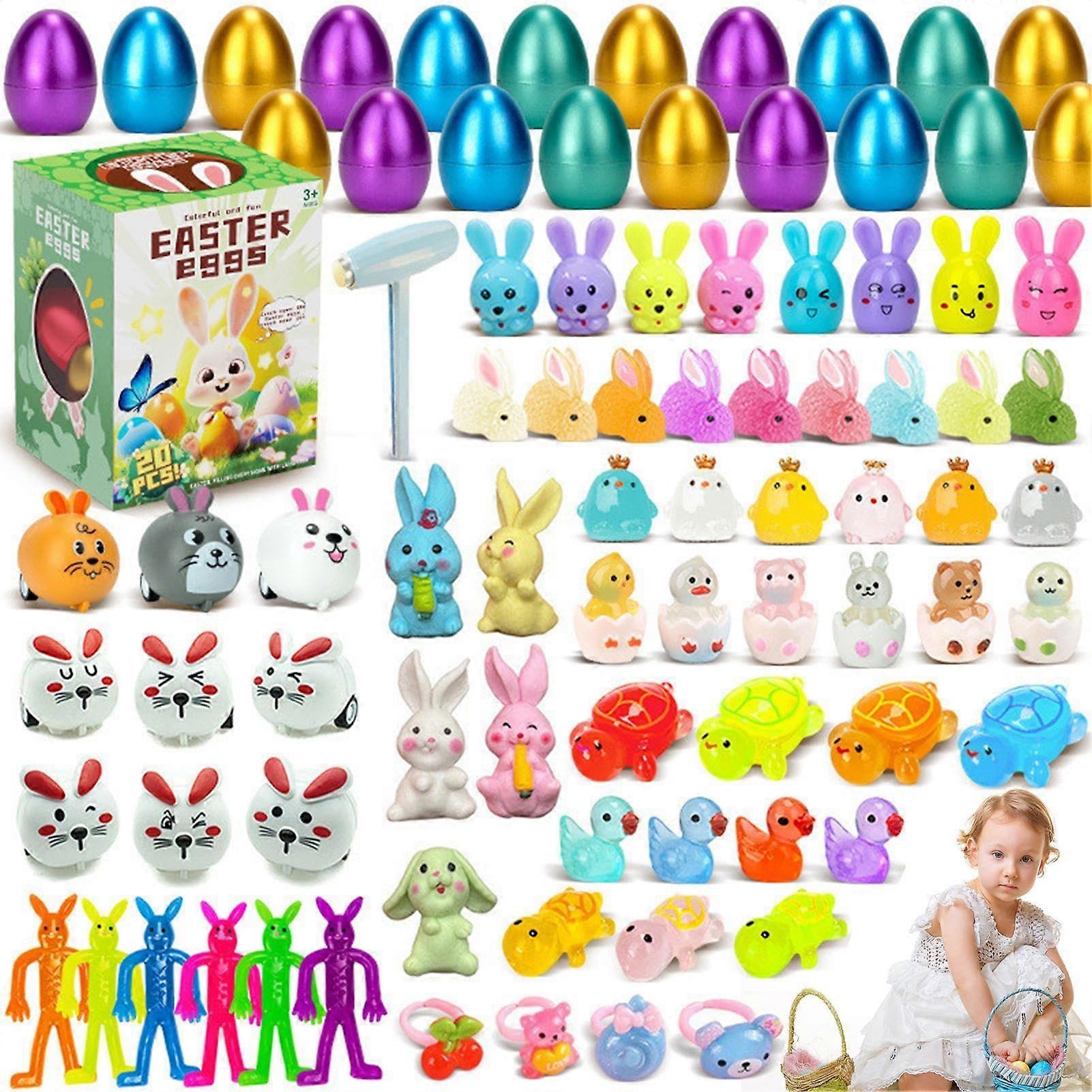 Pre-filled Easter Eggs with Toy, Interactive Easter Eggs for Filling Easter Baskets, Easter Egg Hunt with Party Gifts