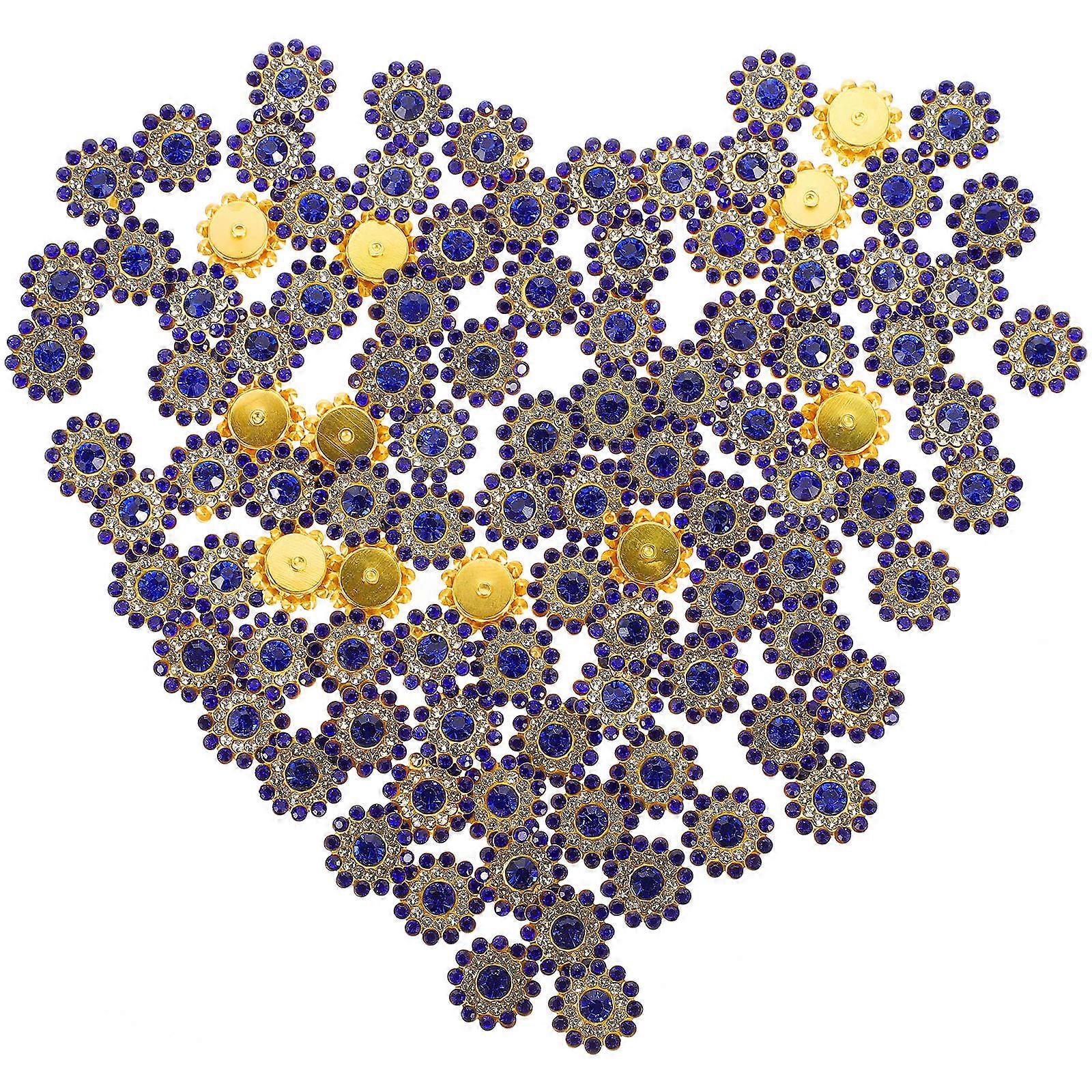 Diy Rhinestones Decors Flatback Rhinestones For Crafting Flower Shape Style White Color 90-100Pcs Bag