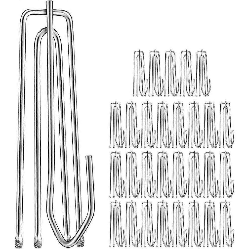 Stainless Steel Curtain Hooks 30pcs Rustproof Drapery Clips with Prong Design for Easy Installation, Suitable for Window, Shower & Door Curtains