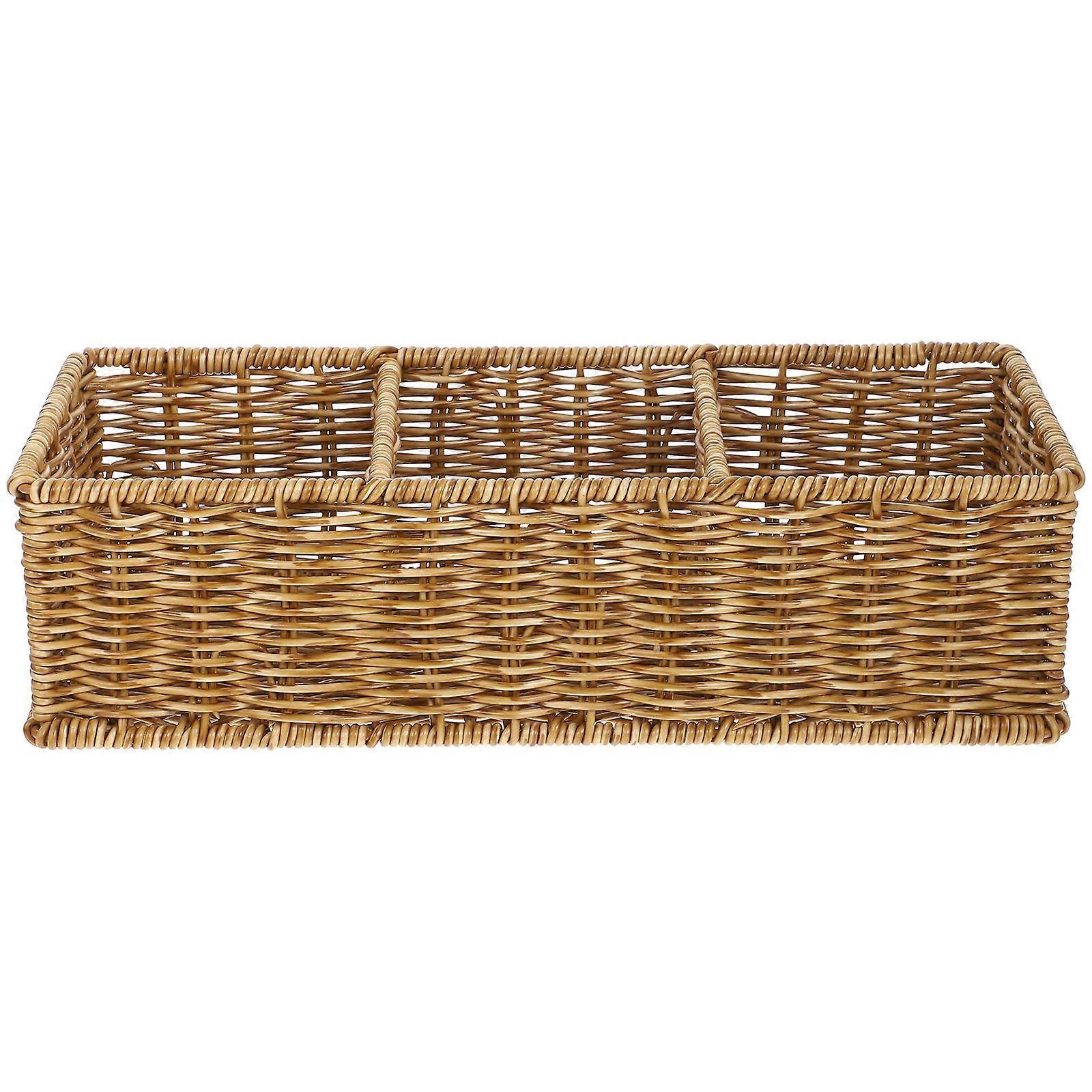Baskets For Organizing Woven Basket Versatile Storage Solution Khaki 35.00X15.00X9.50CM Rectangular Shape 1Pcs