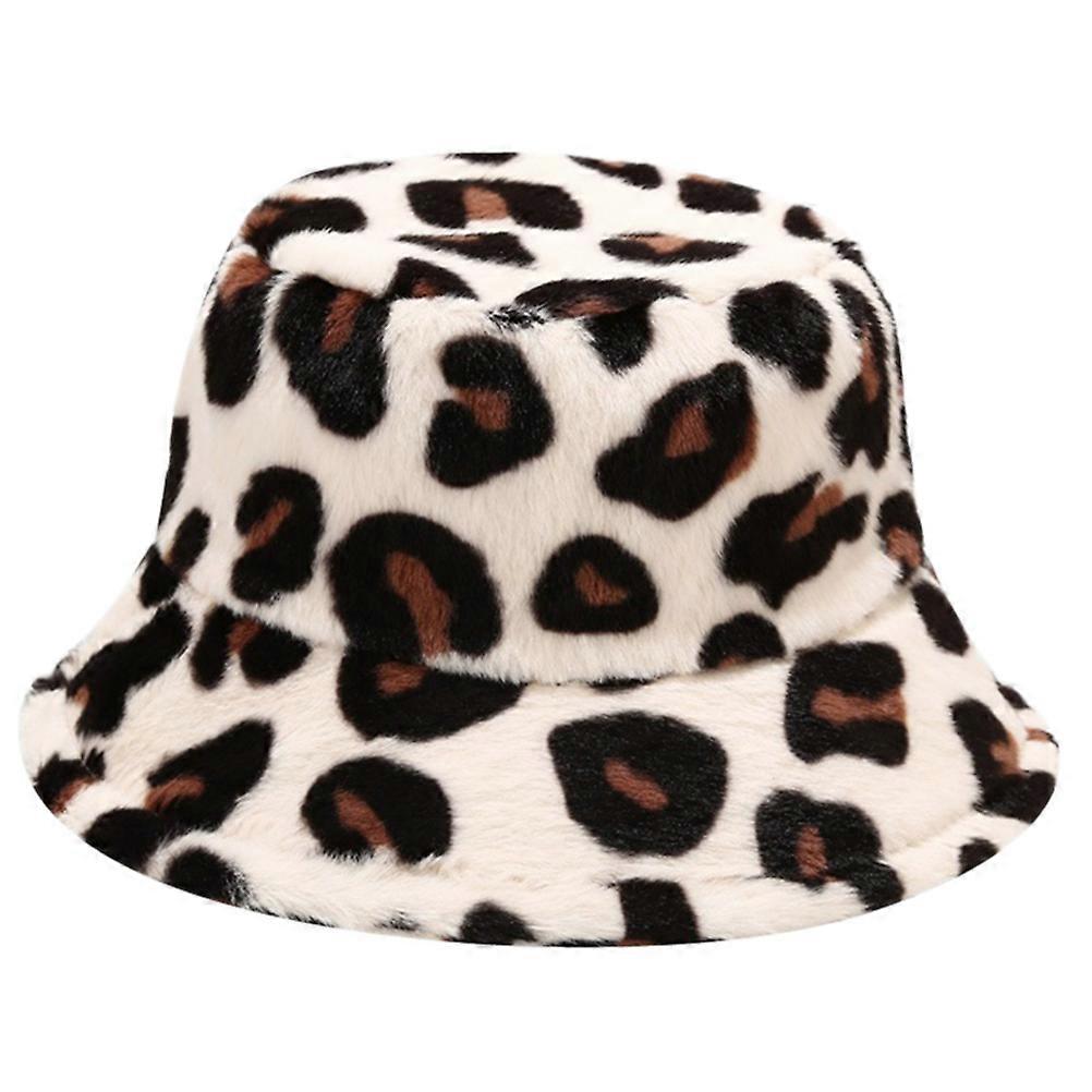 Print Beanie Hat Fuzzy Hats Leopard Print Beret Women Winter Autumn 29X29CM Sunshade 1Pcs