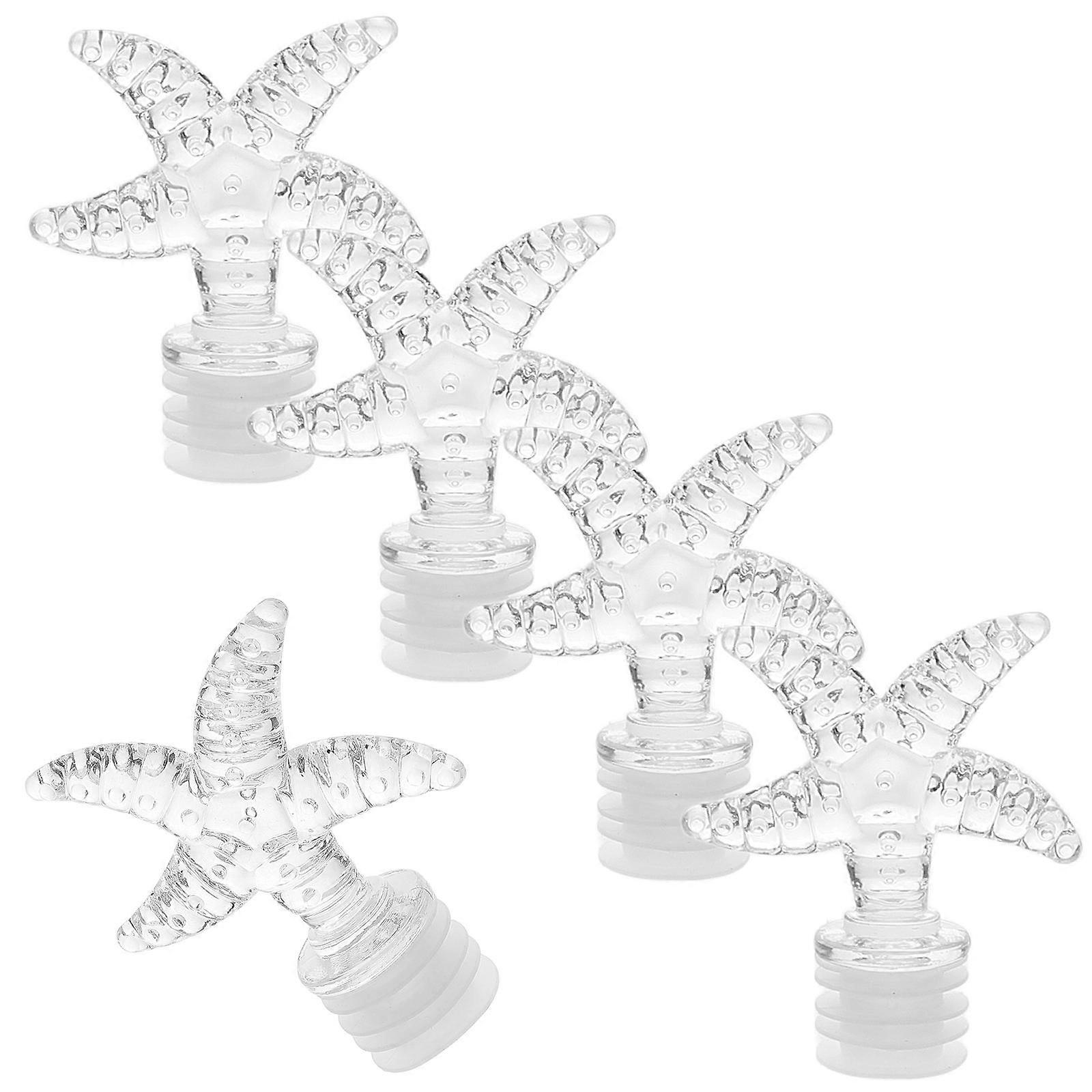 5pcs Vintage Glass Perfume Bottle Stoppers with Star Crystal Design, Refillable Travel Mist Spray Stoppers for Personal Use