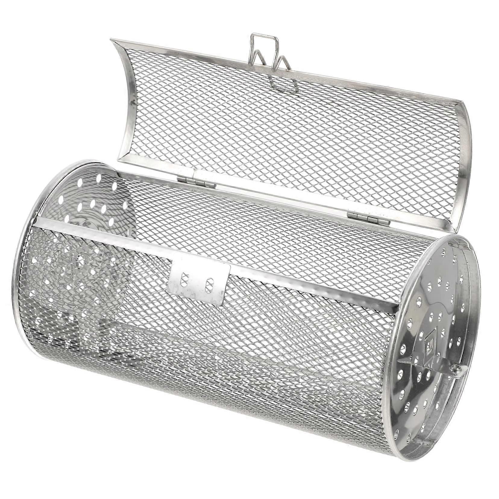 Grill cage, sturdy BBQ roasting tool for grill, rotation design for even heat distribution, dishwasher safe, spacesaving.