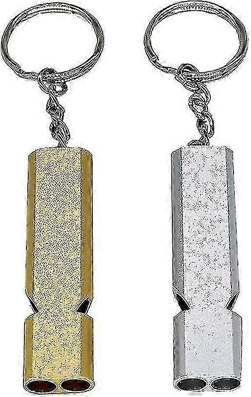 2-Pack Emergency Whistles with Keychain, Ideal for Physical Education and Outdoor Activities