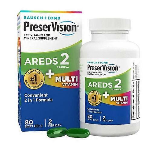 Bausch + Lomb Lomb Preservision Areds 2 Formula And Multivitamin ,80 Softgels (Pack of 1)